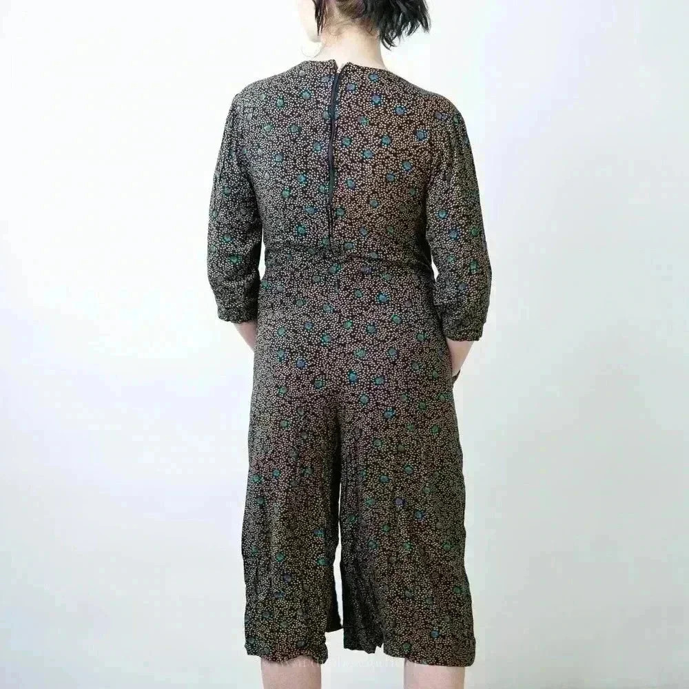 Vintage 90s Boho Cottagecore Romper Dress - M - Picture 3 of 11